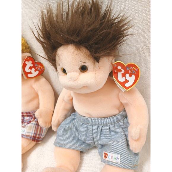 Vintage TY Beanie Kids Tumbles & Boomer Stuffed Toy Dolls Boy Set Collect Authen - Picture 3 of 12